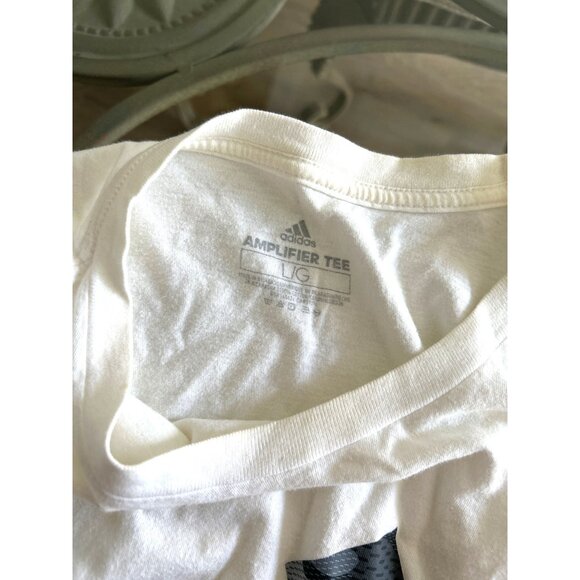 Adidas Mens Amplifier Tee White Camouflage Logo T-Shirt Size L Cotton & Polyeste - Picture 3 of 7